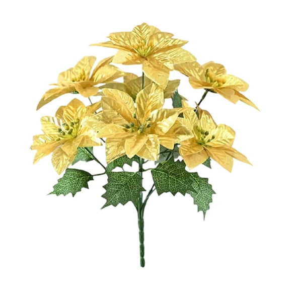 Artificial Flower Bouquet, Realistic Silk Fake Flowers for Home Decoration, Wedding and Party Floral Arrangement ( gold )