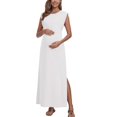 thumbnail image 5 of Vestido de mernidad sin mangas, casual, holgado, sin arrugas, con bolsillos, largo, 5 of 5