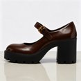 thumbnail image 2 of FSJ Women Mary Jane Shoes Platform Chunky Heel Pumps Size 10.5 Brown, 2 of 4