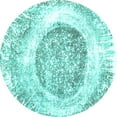thumbnail image 1 of Ahgly Company Indoor Round Abstract Turquoise Blue Contemporary Area Rugs, 6' Round, 1 of 4