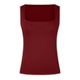 thumbnail image 4 of SHITINN 100 Silk Camisole Layering Women's Sleeveless Strappy Tank Square Neck Double Layer Workout Fitness Casual Basic Crop Tops, 4 of 5