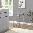 thumbnail image 3 of Carolina Classics Lucien 25.25 In Upholstered Counter Stool in Soft Gray/Chrome, 3 of 7