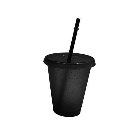 

500ml/710ml Drinking Cup Travel Coffee With Straw Lid Flash Powder Water Bottle