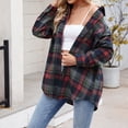 thumbnail image 2 of Women's Lightweight Flannel Plaid Button Down Shirts Oversized Long Sleeve Shacket Jacket Tops, 2 of 6