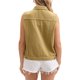 thumbnail image 3 of INSPIRE CHIC Chaleco de mezclilla para mujer, con botones, bolsillos en el pecho, lavado desgastado, sin mangas, chaqueta de mezclilla, talla S, caqui, 3 of 5