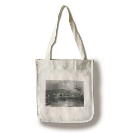 Brunswick Sign Fredericton, New Brunswick - Exterior View of the Governor's House (100% Cotton Tote Bag - Reusable) ()