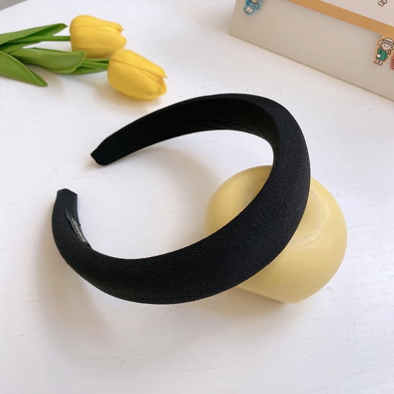 Black Padded Headband Satin Headbands for Women Girls Chunky  display picture 2