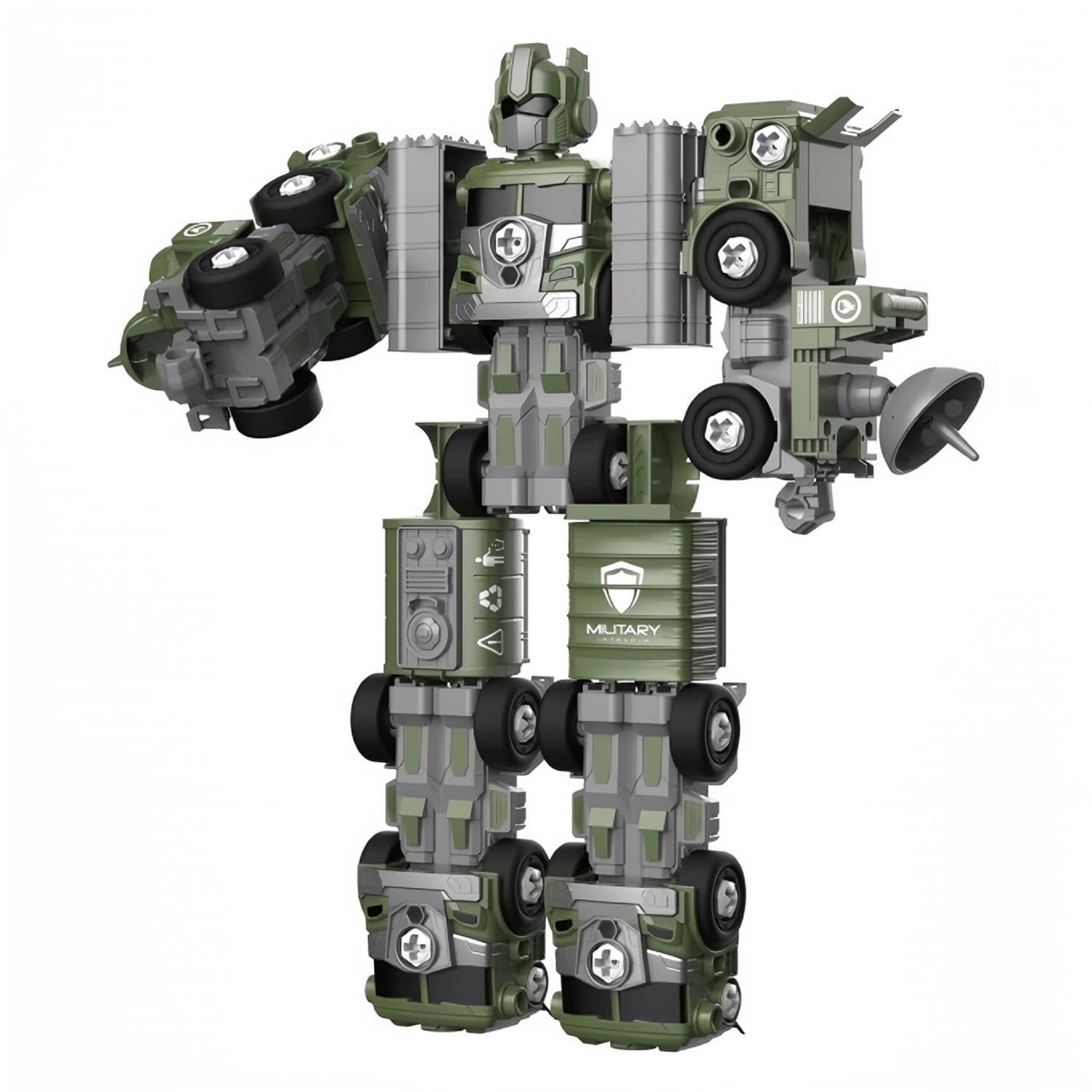 Transform Robot Toys for Boys 3-6 Year Old, 5 in 1 STEM Building Toys Cars for Toddler Boys Girls Gifts, Green