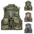 thumbnail image 4 of ZQUUVOU Men's Fishing Cargo Vest Camo Sleeveless Multi Pocket Button Front Mesh Hunting Hiking Climbing Outdoor Jacket Gray, 4 of 4