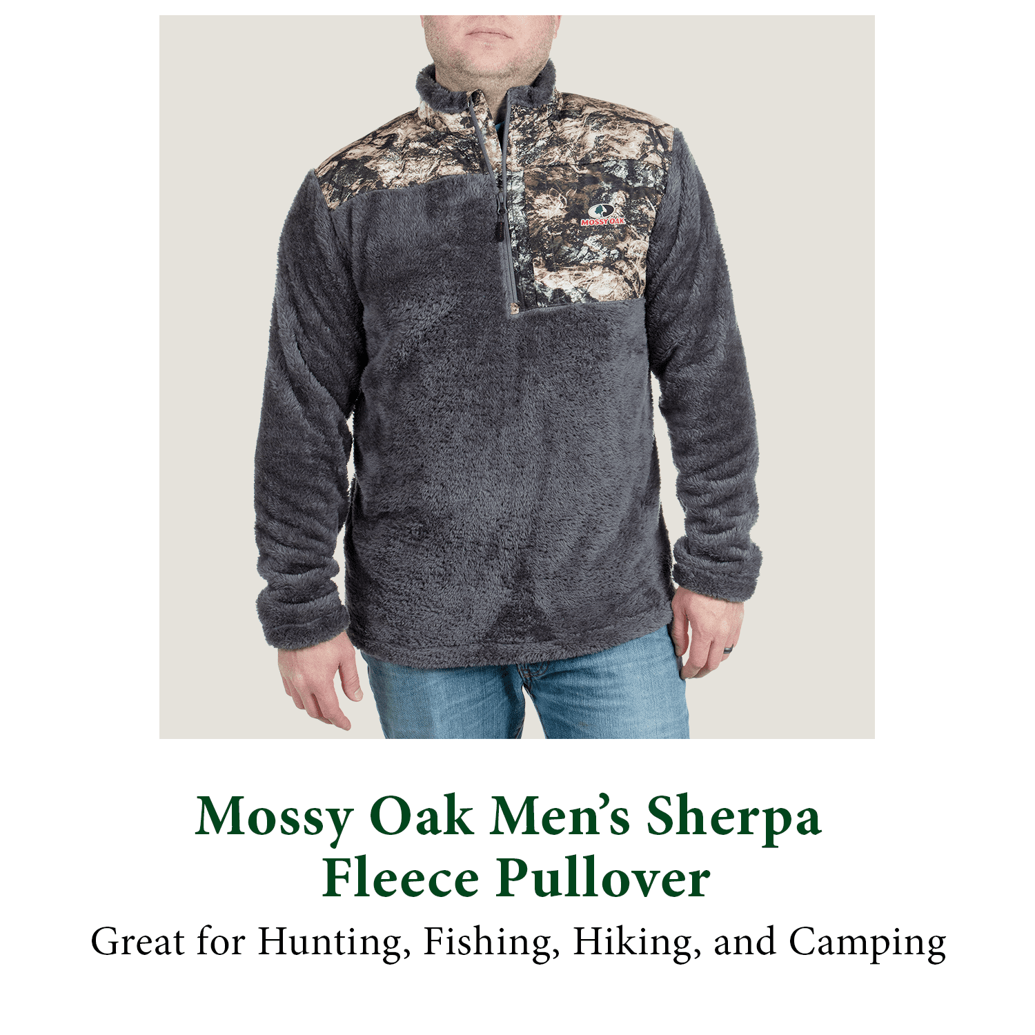 Mossy Oak Men s Sherpa 1 4 Zip Pullover Mossy Oak Elevation Size Small Walmart