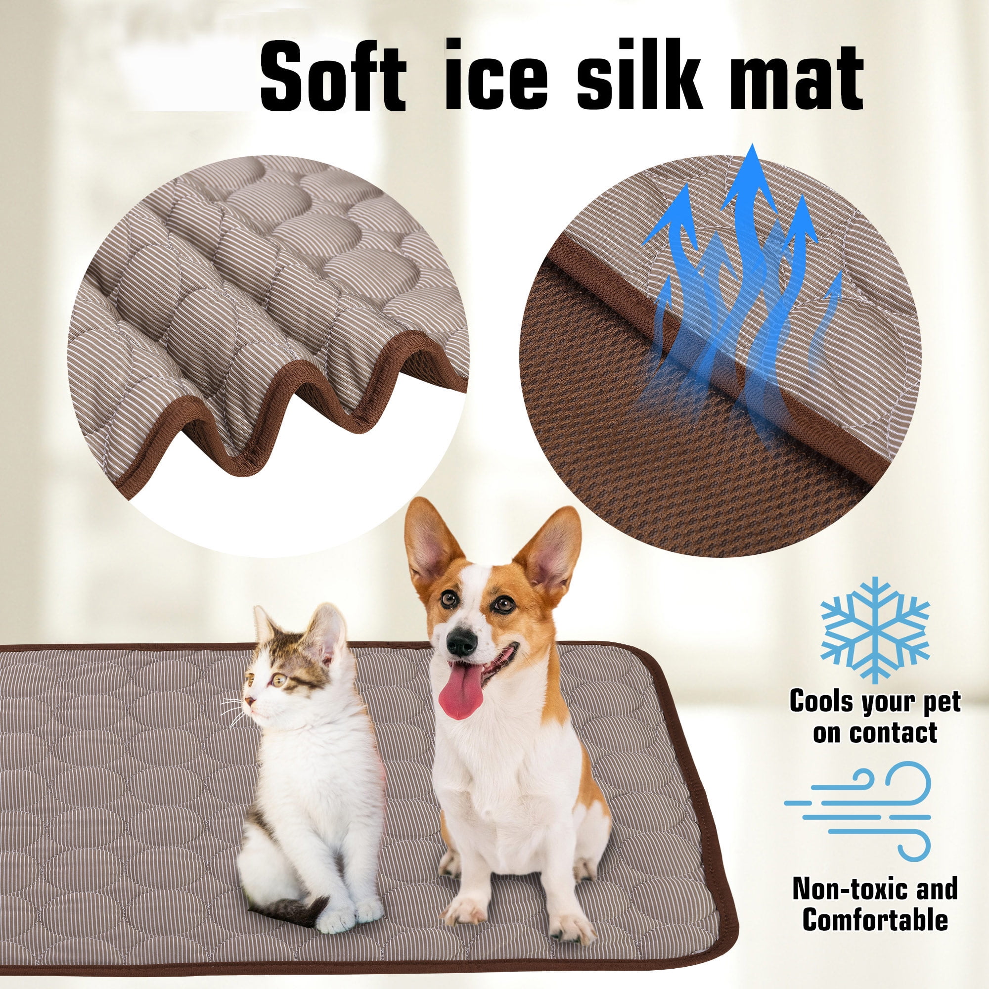 YouLoveIt Washable Portable Pet Soft Pad Summer Dog Mat for Small Medium Large Dogs Non-Slip Pet Reusable Training Pad Fast Absorbent for Beds, Crates and Kennels