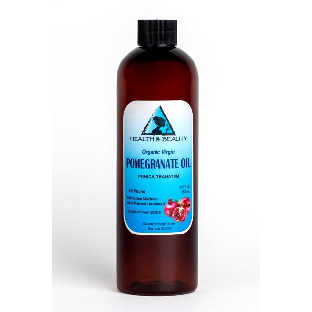 Huile de Graines de Grenade Non Raffinée Biologique Vierge Pressée à Froid Naturelle Fraîche 100 % pure 12 oz