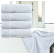 White Classic Hotel Collection 700 Gsm Turkish Cotton Bath Towels, Bathroom Towels Set, White, 27 x 54, 4 Pack