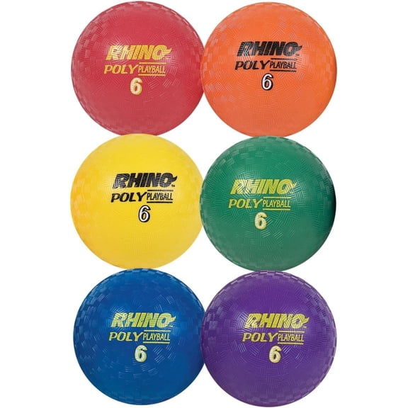 Champion Sports Rhino Poly Playground Ball Set (Multi, 6-Inch Diameter)