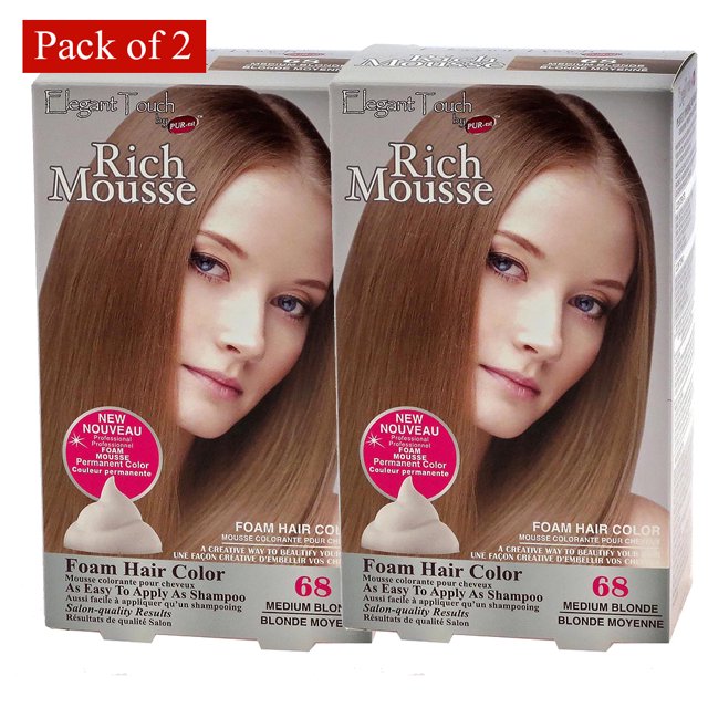 Mousse Colorante Riche en Mousse Blond Moyen #68, Touche Élégante par PUR-Est (Lot de 2)