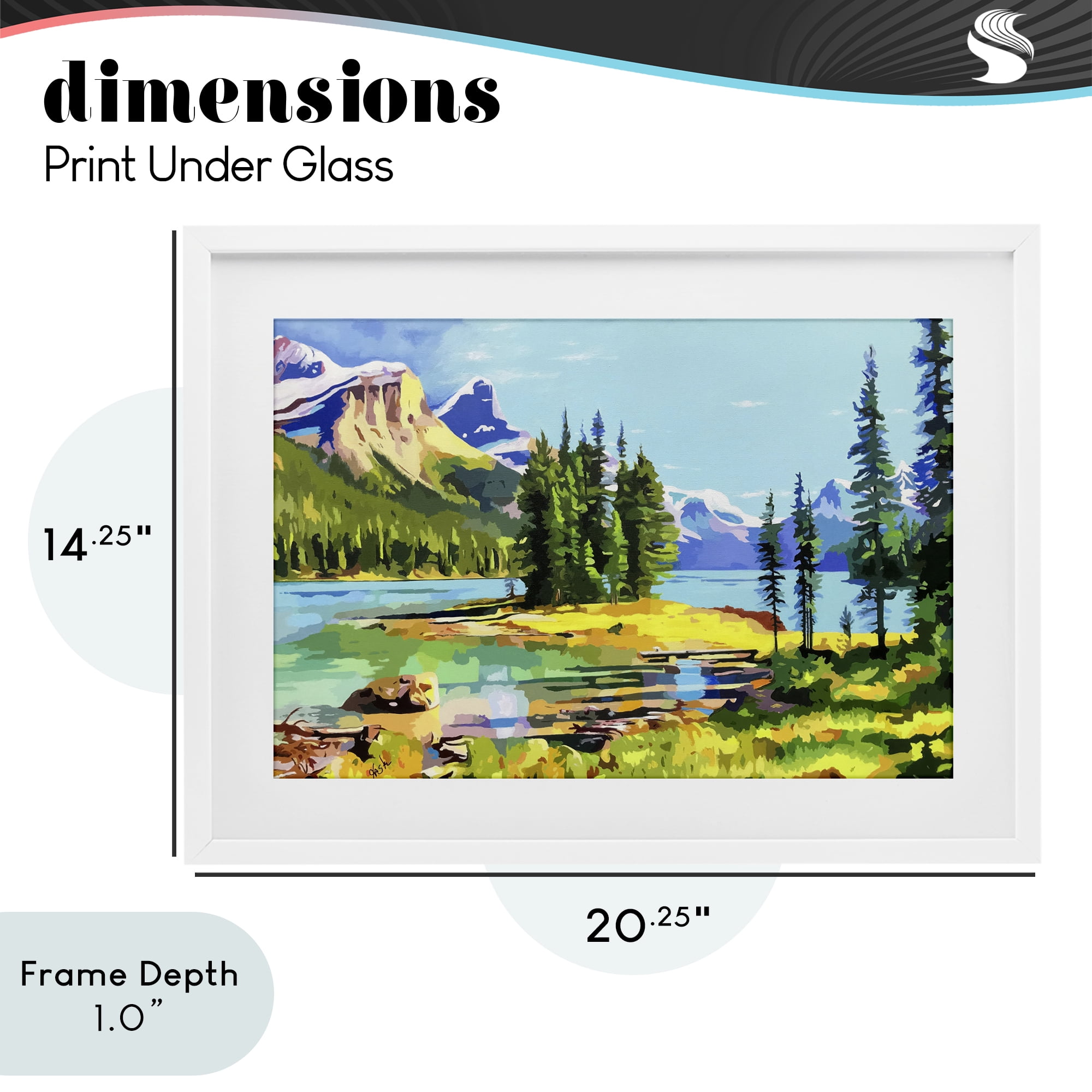 Stupell Industries Alpine Mountain Solitude White Framed Print Under Glass, design by John Jaster