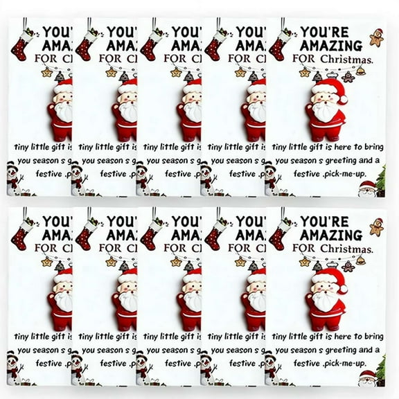 Set of 10 Christmas Pocket Hugs Gifts with Heartwarming Cards, Little Pocket Christmas Hug for Coworkers, Staff & Friends