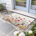 thumbnail image 2 of Yellow Red Blue Spring Floral Doormat Outdoor Entrance 18"x30", Summer Botanical Flowers Absorb Moisture Dirt Door Mats, Non-Slip Rubber Backing Floor Mats Indoor, Low-Profile Front Door Rugs, 2 of 9