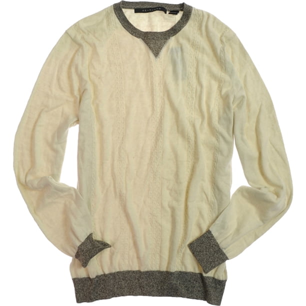 Sean John Ls L - Suéter de punto ligero para hombre, color blanco roto, extragrande