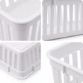 thumbnail image 4 of Stcellnmex White 3 Pack Slim Plastic Storage Baskets, 10.25 x 3.25 x 2.5 Inch Narrow Stackable Drawer Organizer Trays for Desk, Cabinet, Garage, 4 of 6