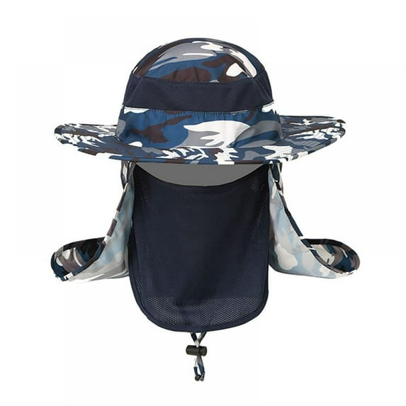 Stibadium Outdoor Uv Sunscreen Wide Brim Fishing Hat With Detachable Flip Cover Men And Women Windproof Sunshade Fisherman Hat Outdoor Sportswear Accessories