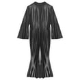 thumbnail image 5 of TiaoBug Mens Movie Star Jumpsuit sHINY Metallic Singer Dancer Leotard Halloween Party Costume Black L, 5 of 7