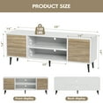 thumbnail image 5 of Furmax Mid-Century 2-Door TV Stand for TVs up to 65", White&Walnut, 5 of 8