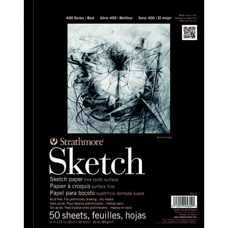 UPC: 0012017456091 | Strathmore 400 Spiral Binding Acid-Free General Purpose Sketch Pad  60 lb  9 X 12 in  50 Sheets