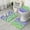 Gradient Color Butterfly, variant on Green Blue Butterfly Pink Purple Pattern Bathroom Rugs Sets 3 Piece,Toilet Cover Set,Absorbent Non Slip Bathroom Mats Sets with U-Shaped Contour Rug Toilet Rug Set