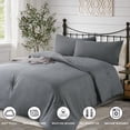 thumbnail image 5 of RUIKASI Dark Gray Queen Comforter Set - Soft and Fluffy Bedding 3 Pieces Set, Microfiber Dark Gray Bedding Sets Queen Size, Bed Set with Comforter, Pillowcases, 5 of 6
