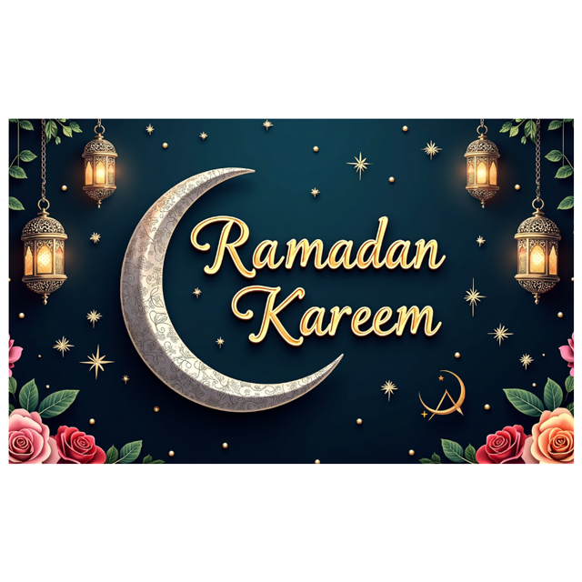 Ramadan Kareem Backdrop Banner Decorative Lanterns Mosque Design for Eid Mubarak Party Islamic Celebration Photography Props Home Decor Background