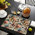 thumbnail image 4 of Pioneer Flower Floral Print Pattern Summer Placemats Table Placemats Set Of 4-Linen Kitchen Washable Placemats Table Mats 12x18 Inch Non-Slip Heat Resistant, 4 of 6