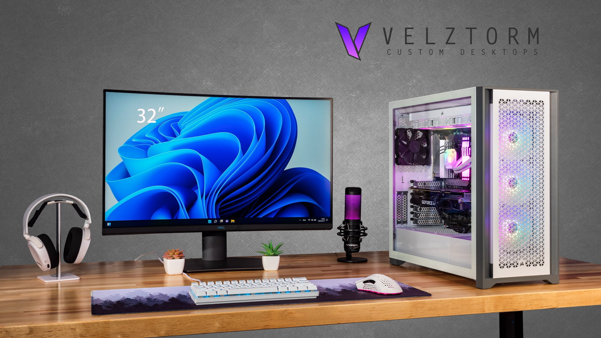 Velztorm White Aciex Custom Built Gaming Desktop PC (Intel i9-14900K, GeForce RTX 5070 Ti, 32GB DDR5, 2TB PCIe SSD, RGB Fans, 360mm AIO, 1000W PSU, WiFi 6, Bluetooth 5.2, RJ-45, Win 11 Home)