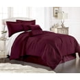 thumbnail image 1 of Unique Home Lex Comforter Set 7 Piece Collections Bed Set Solid Striped Design Style Bedding Clearance Comforter Super Soft (Calking, Burgundy), 1 of 1