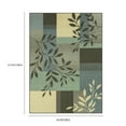 thumbnail image 5 of Mainstays Traditional Leaf Block Aqua Gray Print Indoor Area Rug, 4'x5'4", 5 of 8
