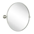 thumbnail image 3 of Round Pivot Bathroom Mirror Brushed Nickel Circle Metal Framed Tilting Beveled Vanity Mirrors 24", 3 of 6