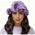 thumbnail image 3 of Women Crochet Bucket Hat Cute Winter Ruffled Brim Floppy Cap Handmade Knit Cloche Hats, 3 of 5