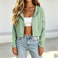 thumbnail image 6 of Bovxnpu Womens Zip Up Hoodies Oversized Sweatshirts Hooded Drawstring Long Sleeve Sweatshirt Zipper Pocket Casual Coat Fall Outfits, 6 of 9