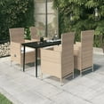 thumbnail image 1 of vidaXL 5 Piece Garden Dining Set with Cushions Beige, 1 of 5