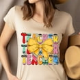 thumbnail image 4 of Teacher To Teacher Shirt – Retro Yellow Bow Teacher Gift Tee, White, Size S, 4 of 6