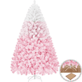 thumbnail image 3 of Renwick 7.5ft Flocked Artificial Christmas Tree with Foldable Stand, Pink Gradient, 3 of 10