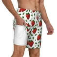 thumbnail image 3 of Goofa Strawberry Printed Men's Swim Trunks Board Shorts Quick Dry Mens Swimming Trunks with Compression Liner,Breathable Fit Hawaii Beach Shorts-Small, 3 of 9