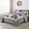 thumbnail image 2 of Juego de cama HoneiLife, edredón extragrande, 305 x 305 cm, color gris, 2 of 9