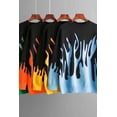thumbnail image 6 of Round Neck Long Sleeve Loose Fit Flame Sweater (FreeSize, MultiOrange), 6 of 9
