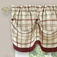thumbnail image 3 of Window Curtain Valance, Double Layer Plaid Gingham Design with Button Tab Top Valance, 58" W x 14" L, 3 of 3