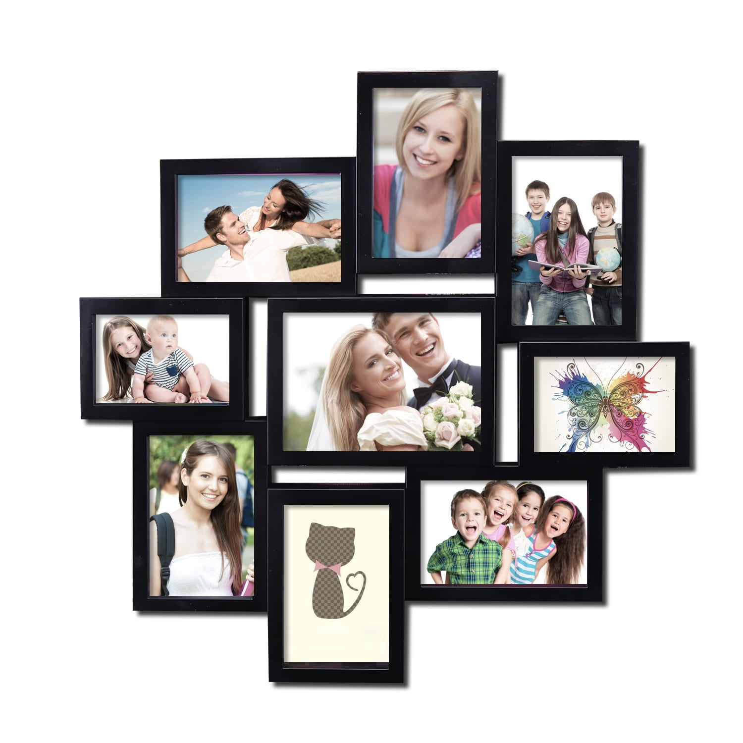 Adeco Trading 9 Opening Decorative Wall Hanging Collage Picture Frame