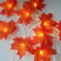 KCEHTA Fall Maple Leaf Garland with Lights, Fall Decor Maple Leaf String Lights, 9.84 Ft 20 LED Waterproof Battery Operated Halloween String Lights, Autumn Thanksgiving Halloween Decor