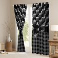thumbnail image 3 of Manfei Classic Geometric Grid Curtains and Drapes Pack of 2 (52x63 Each),Coquette Bowknot Black Out Curtains, 3 of 6