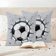 thumbnail image 3 of Football Wall Crack Outdoor Waterproof Pillow Covers, Modern Abstract Footballs in Wall Decorative Square Throw Pillowcase Sofa Cushion Sham for Patio/Couch/Chair, 16"x16" 2 Pack, 3 of 8