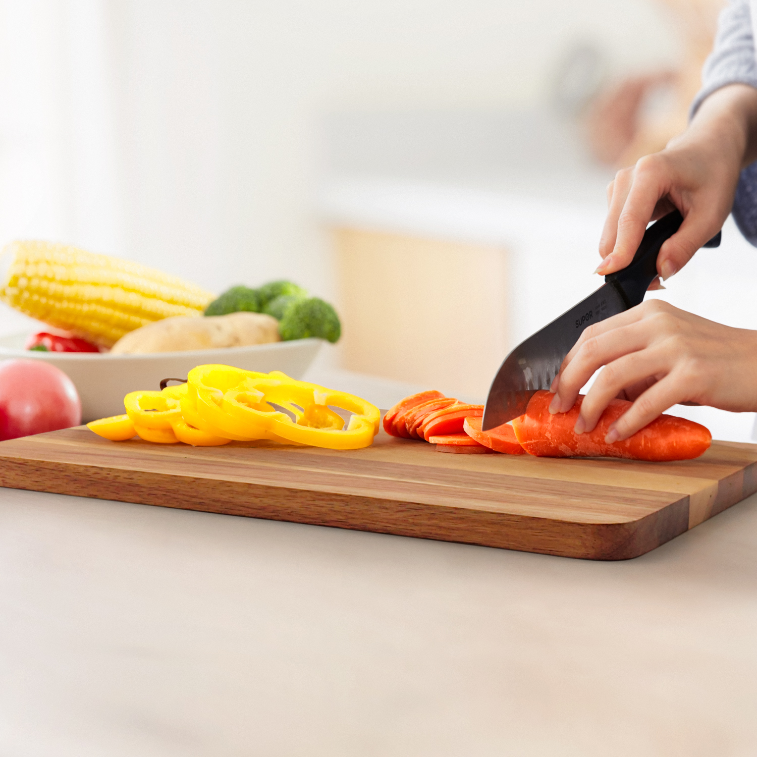 10 Packs Acacia Wood Cutting Board, 9.8 x 7 Inch Plain Chopping Board Large Serving Board Wooden Kitchen Cutting Board Bulk with Ropes for Vegetables Meat Pizza Cheese Fruit Bread